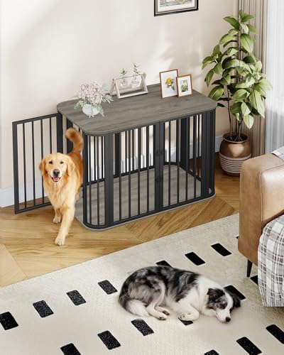 Hzuaneri 39.4'' L Dog Crate Furniture, Wooden Dog Kennel Indoor Dogs Cage - Image 3