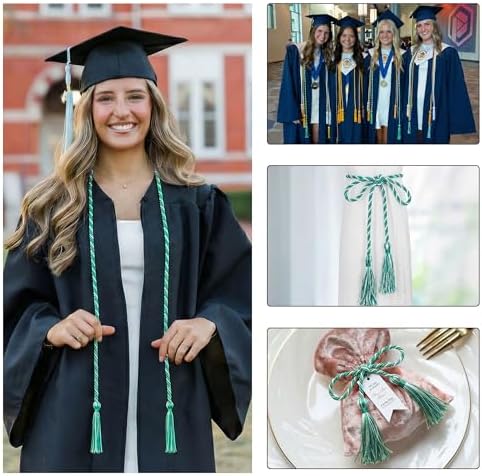 GraduationMall Graduation Honor Cord 68" TurquoiseWhite - Image 5