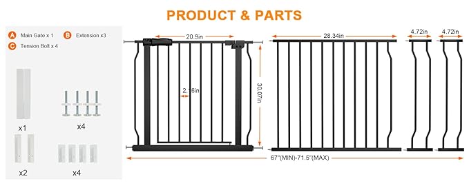 Extra Wide Baby Gate Extra Wide Extra Tall Dog Gates - Image 2