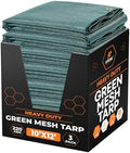 Xpose Safety Heavy Duty Green Mesh Tarp 10' x 12' (3-Pack) – 70% Sunblock Shade Cloth with Grommets for Garden, Fence, Privacy Screen, Canopies, Dump Trucks, Pool Cover – Tear & Weather Resistant by XposeSafety