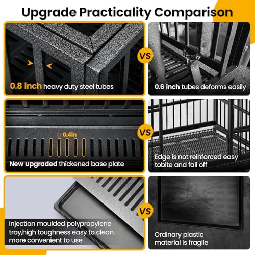 Oranland 48 Inch Heavy Duty Dog Crate,Upgraded Reinforced Baseplate - Image 5