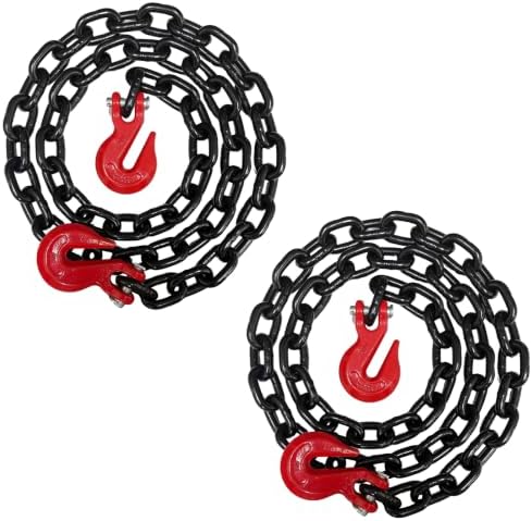 2PK Falcon Cargo 5/8" X 10' Grade 80 Transport Binder Chain - 18,100 LBS WLL - Clevis Grab Hook, Tie-Down, Towing by Falcon+Cargo