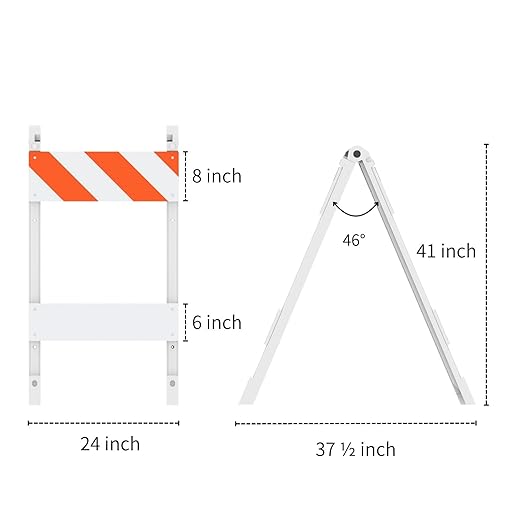 Type I Foldable Traffic Barricade, 1 Pack Folding Road Safety Sign - Image 2