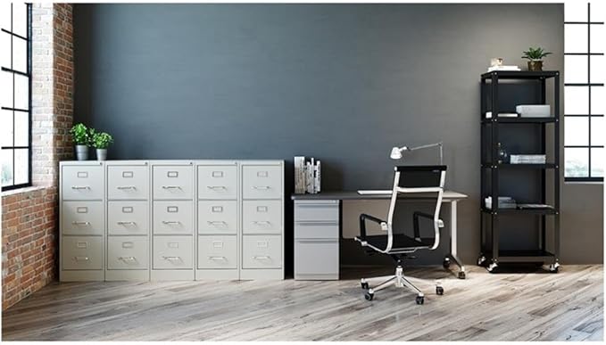 UrbanPro 3 Drawers 40.19" Vertical Light Gray Metal Filing Cabinet Lockable - Image 8