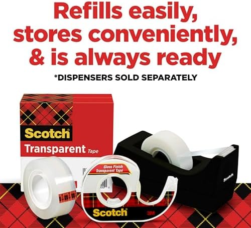 Scotch Transparent Tape 12'' X 4501 ea,(Pack of 2) - Image 7