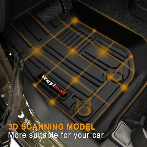 Custom for 2007-2018 Jeep Wrangler JK 2 Door Floor Mats & Trunk Cargo Liner & Backrest Mat TPE All Weather Car Liners Accessories (for 2007-2018 Jeep Wrangler JK 2 Door Full Set) - Image 4