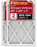 Filtrete 20x23x1 AC Furnace Air Filter, MERV 11, MPR 1000, Micro Allergen Defense, 3-Month Pleated 1-Inch Electrostatic Air Cleaning Filter, 2 Pack by Filtrete