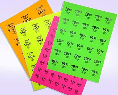 NextDayLabels - Pack of 100 Sheets, 8-1/2 x 11 Fluorescent Labels - Image 3