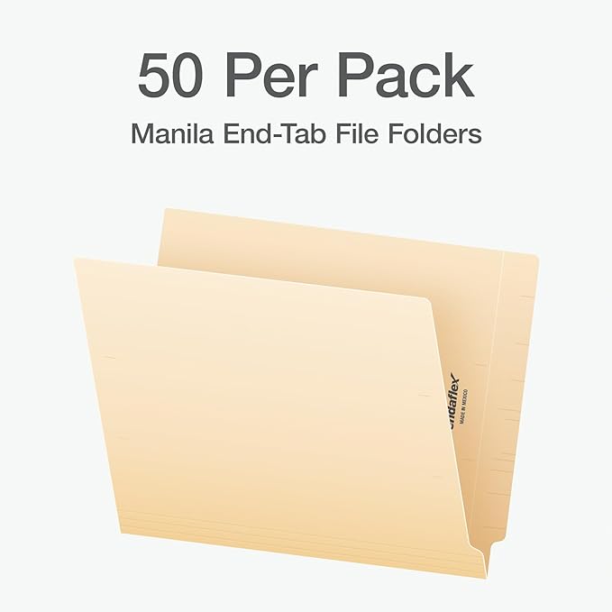 Pendaflex End Tab Fastener File Folder, Manila Folders - Image 2