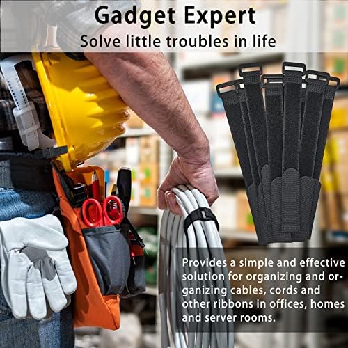 30pcs Reusable Cable Ties 12 Inch - Hook and Loop Cinch Straps for Wire Management - Heavy Duty Cord Organizer & Wire Ties for Electronics, PC, Home & Office - Image 4
