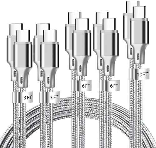 cugunu USB C to USB C Cable, 5 Pack 60W Type C Fast Charger Cord (Gray) by CUGUNU