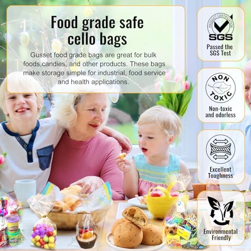 200pcs 5X11 inch Clear Cellophane Bags Gift Wrap Treat Party Favors Bags - Image 5