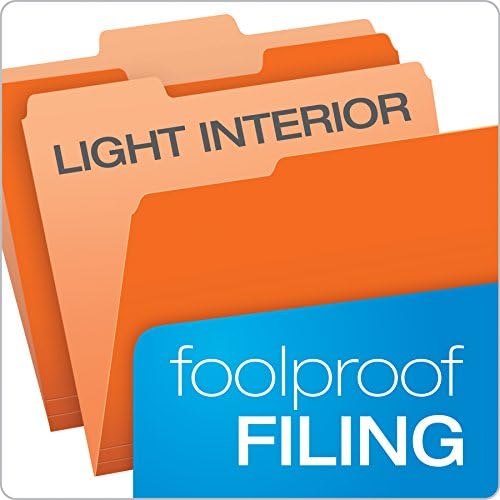 Pendaflex Two-Tone Color File Folders, Letter Size, 1/3 Cut, Orange, 100 per Box (152 1/3 ORA)(Pack of 5) - Image 3