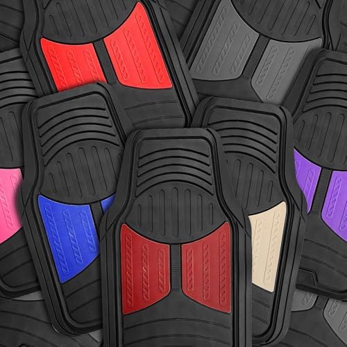 FH Group Automotive Floor Mats Purple Climaproof for All Weather Protection Universal Fit Heavy Duty Rubber fits Most Cars, SUVs, and Trucks, Full Set Trim to Fit Purple - Image 2