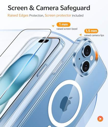 FNTCASE for iPhone 15/14/13 Case, Fit for Magsafe, Glass Screen Protector - Image 4