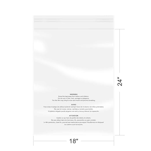 iMailer - 100 Count - 18" x 24" Clear Plastic Poly Bags - Image 2