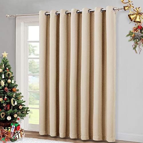 NICETOWN Room Divider Curtain Screen Partitions, Basement Hospital Medical Clinic Spa Lab Cubicle Curtain Divider Privacy Screen, Patio Door Curtain (Biscotti Beige, 1 Panel, 12.5ft Wide x 8ft Long) - Image 5