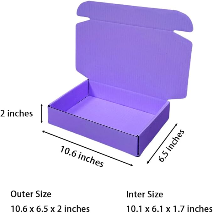 50 Pcs 10.6 x 6.5 x 2 inches Shipping Boxes - Image 2