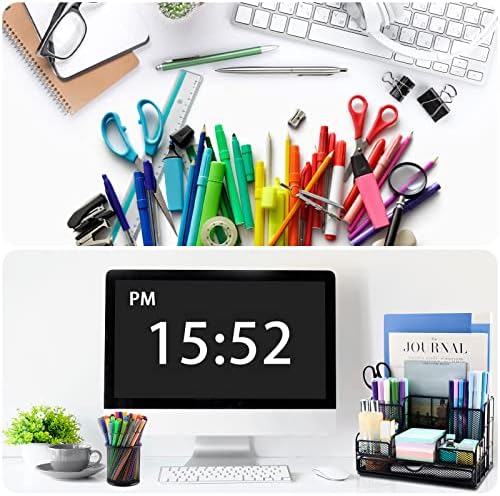 Desk Organizers Caddy and Accessories with 7 Compartments + Pen Holder / 72 Clips Set, Drawer, Black Mesh Office Supplies Desktop Organizer for Home, Office Ect - Image 2