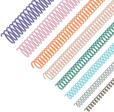 120 Pack Plastic Spiral Binding Coils Binder Binding Spirals Rings Multi Size Spiral Binding Wire Combs Spines Coils, 4:1 Pitch, 1/4 5/16 3/8 1/2 9/16 5/8 3/4 7/8 Inch (Pastel Color) by SIMPLIPLEX