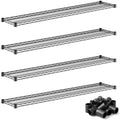 Industrial 12x60 Wire Shelf 4-Pack Black, NSF Metal Shelving Add-On for Warehouse Rack by Zedfire