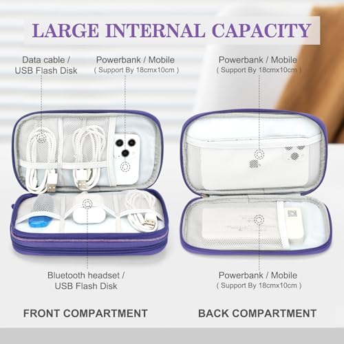 FYY Electronic Organizer, Travel Tech Pouch Bag, Medium, Dark Purple - Image 3