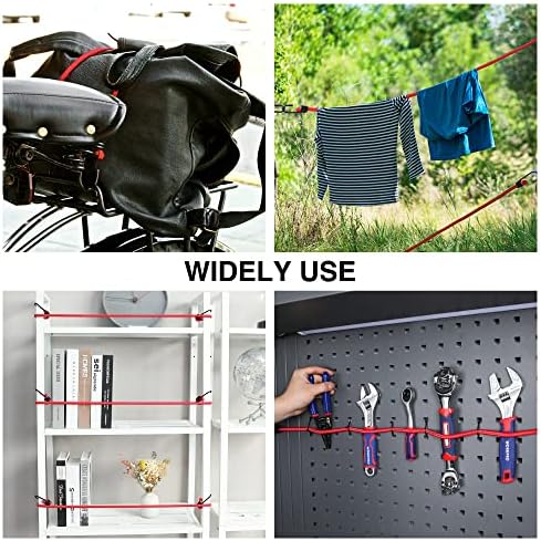 WORKPRO 24" Bungee Cords with Hooks, 4 Pack Heavy Duty Outdoor Bungee Strap - Image 6