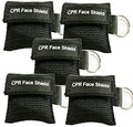 Pack of 5pcs CPR Face Shield Mask Keychain Ring Emergency Kit CPR Face Shields for First Aid or CPR Training (Black-5) by LSIKA-Z