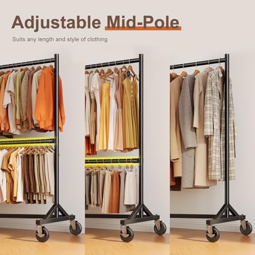 HOKEEPER Z Rack, Clothes Rack Hold 550LB Adjustable Height Black 2 Packs - Image 4