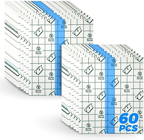 BFONS 60 Sheets Pre-Cut 4 in x 4.8 in Tattoo Aftercare Waterproof Bandages Tattoo Cover Up Tape, Tattoo Supplies Second Skin Transparent Film Wound Healing Protective Clear Sterile and Safe Bandages by BFONS