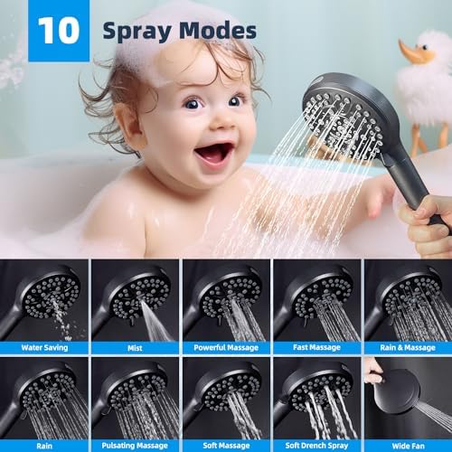 Hibbent All Metal Dual Filtered Rainfall High Pressure 10'' Shower Head - Image 2