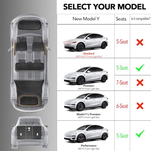 SUPER LINER Tesla Model Y Floor Mats 2025 2026 11-Piece Set TPE Material - Image 2