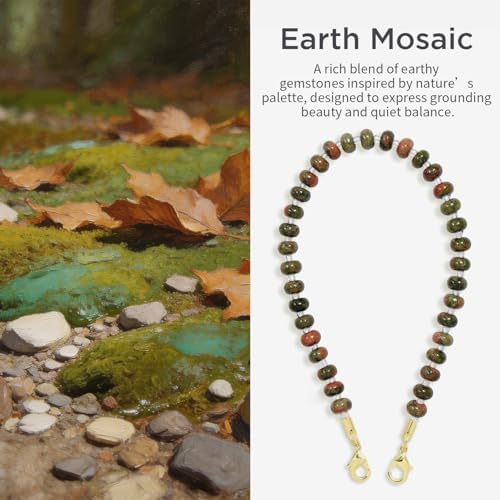 POSADINA Natural Stone Phone Charm, Beaded Healing Phone Wrist Strap, Handmade Cellphone Chain Lanyard with Tether Tab - Image 2