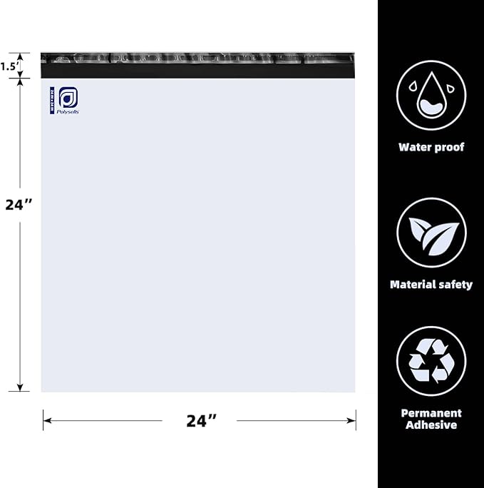 POLYSELLS 50 pcs 24x24 Inches White Poly Mailers Shipping Envelopes, Strong - Image 2