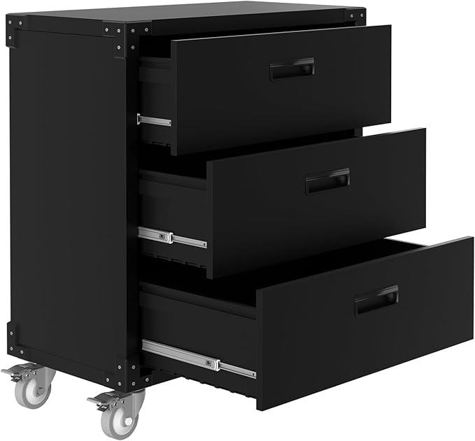 3 Drawer Rolling Tool Cabinet Heavy Duty Garage Storage On Wheels Mobile Metal - Image 3