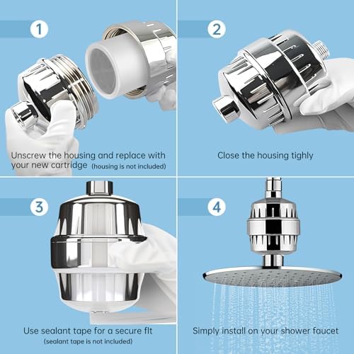 6 Pack Shower Filter Replacement Cartridge, 20 Stage for Hard Water - Image 5