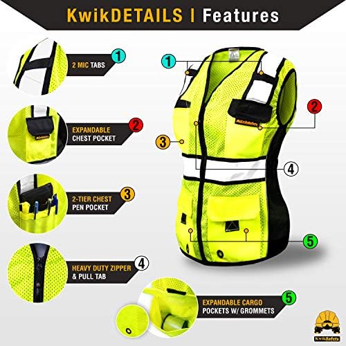 KwikSafety RoadBOSS Econ & Premium Safety Vest for Women Class 2 ANSI OSHA - Image 4