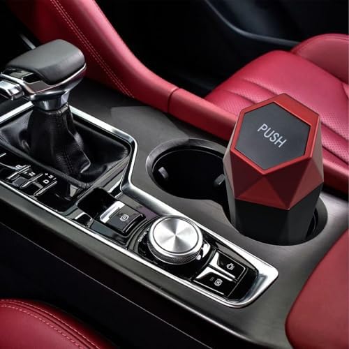 BFXM Car Trash Can Small Trash Bin with Lid Accessories for Women - Image 2