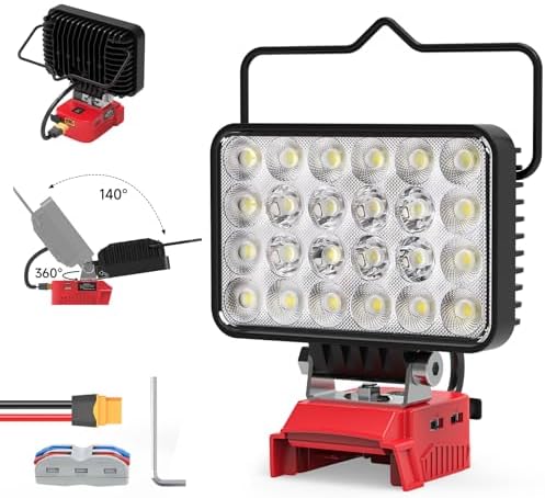 Azocek LED Work Light Compatible with Mil-wau-kee 18V Battery 7200LM - Image 7