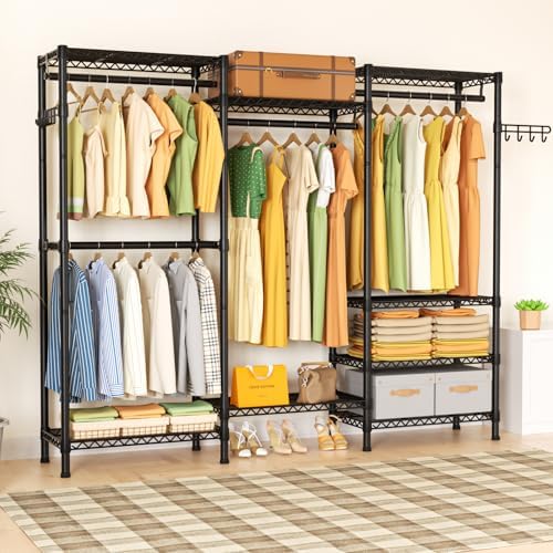 Golpart Heavy Duty Clothes Rack Metal Wardrobe with Adjustable Wire Shelves - Image 2