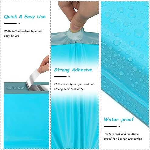 JinRuiKJ Poly Mailers 10x13 Inch, 200 Pcs Shipping Bags, Blue - Image 3