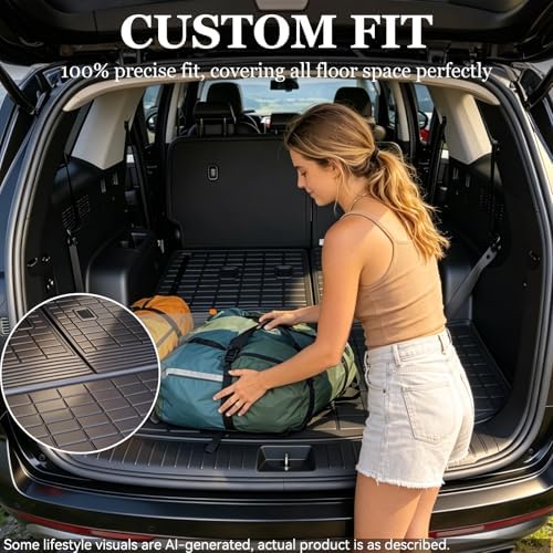 Prosheve Floor Mats & Cargo Liner Set for Hyundai Palisade 2020-2025 7/8 Passenger (2020-2025 Hyundai Palisade Cargo Mats) - Image 4