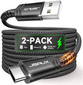 JSAUX USB C Cable [2-Pack 6.6ft], USB A to USB C for iPhone, Samsung, Black by JSAUX