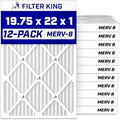 Filter King Air Filters 19.75x22x1 | 12-PACK | MERV 8 HVAC Pleated AC Furnace Filters | Air Purifier | Replacement Filters for Clean, Healthy & Fresh Environment | MADE IN USA by FilterKing