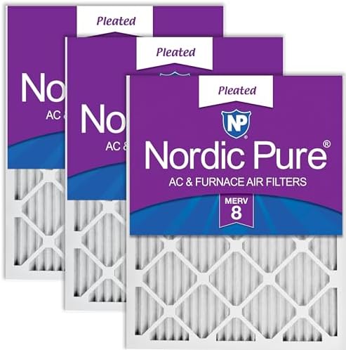Nordic Pure 18x20x1 Pleated MERV 8 Air Filters 3 Pack by NordicPure