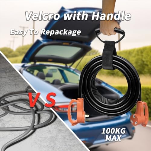 PlugSaf 15 FT 30 Amp RV Extension Cord Outdoor, 10AWG 125V 3750W STW Orange - Image 5