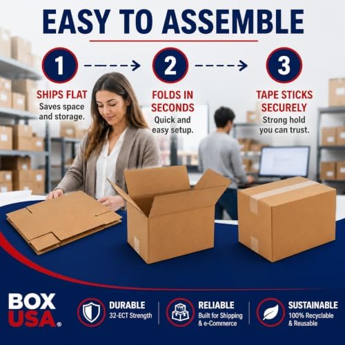 BOX USA Small Boxes Holds 65 lbs for Shipping & Packing - Image 4
