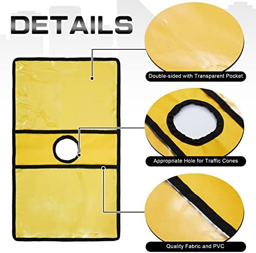 Amylove Set of 12 Traffic Cone Sleeve with Pockets, Yellow - Image 4