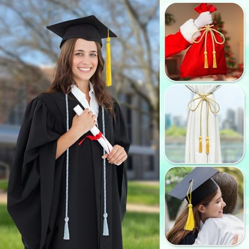 Sky Blue White Graduation Cord, Graduation Honor Cords Braided Tassels Cord for 2026, 68” Long Polyester Yarn Honor Ropes for 2026 Grad Decorations, Party Ceremonies - Image 5