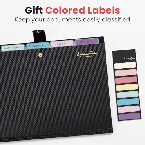 Sooez Accordion File Organizer, Expanding File Folder with Label, 5 Pocket - Image 5